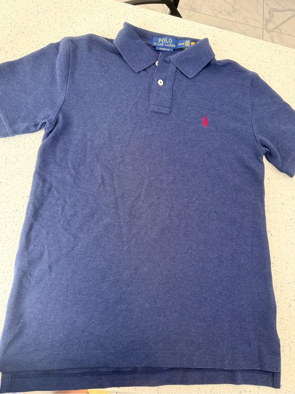 Ralph Lauren Navy Short Sleeve Polo with Red Pony